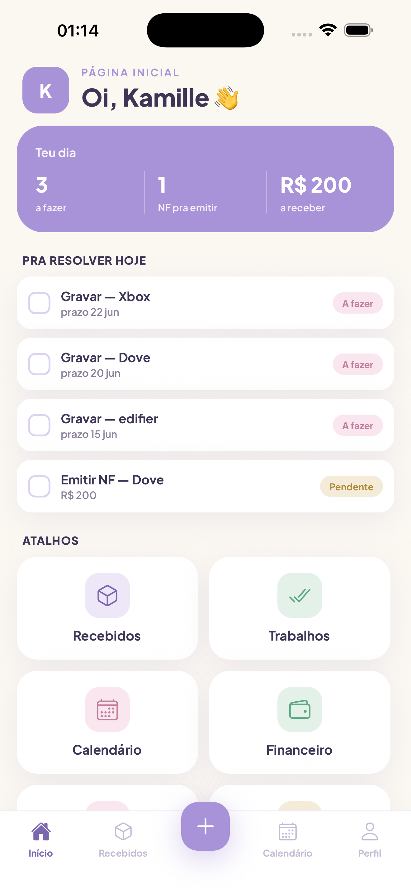Tela inicial do Lavi